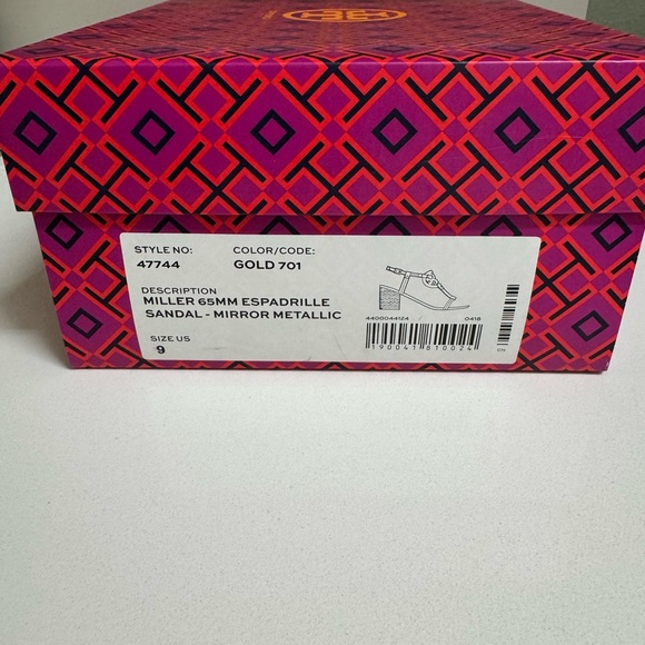 Tory Burch Miller 65 Espadrille Sandal- Mirror Metallic - Picture 6 of 8